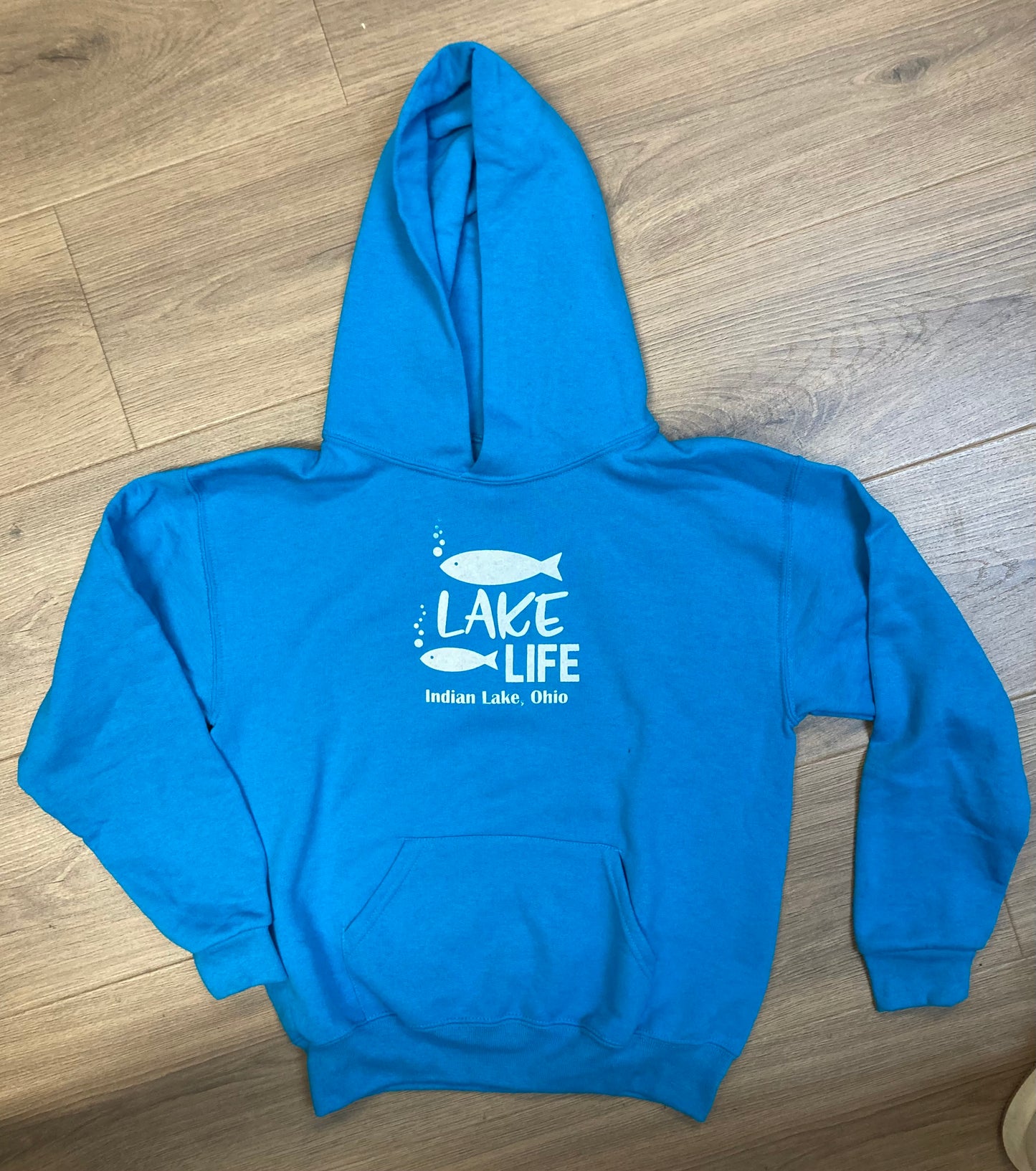 Lake Life Indian Lake Ohio Fish Youth Hoodie