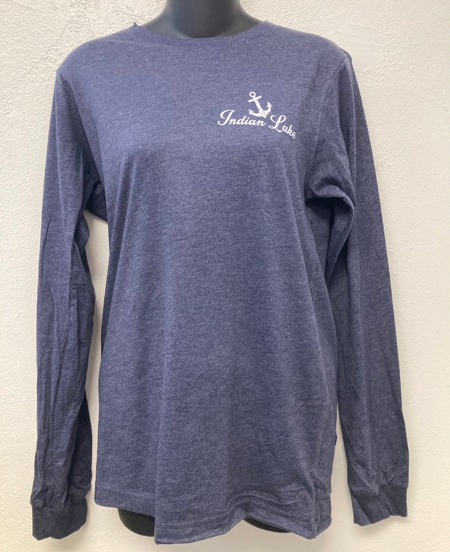 Lake Map Indian Lake Long Sleeve T-Shirt
