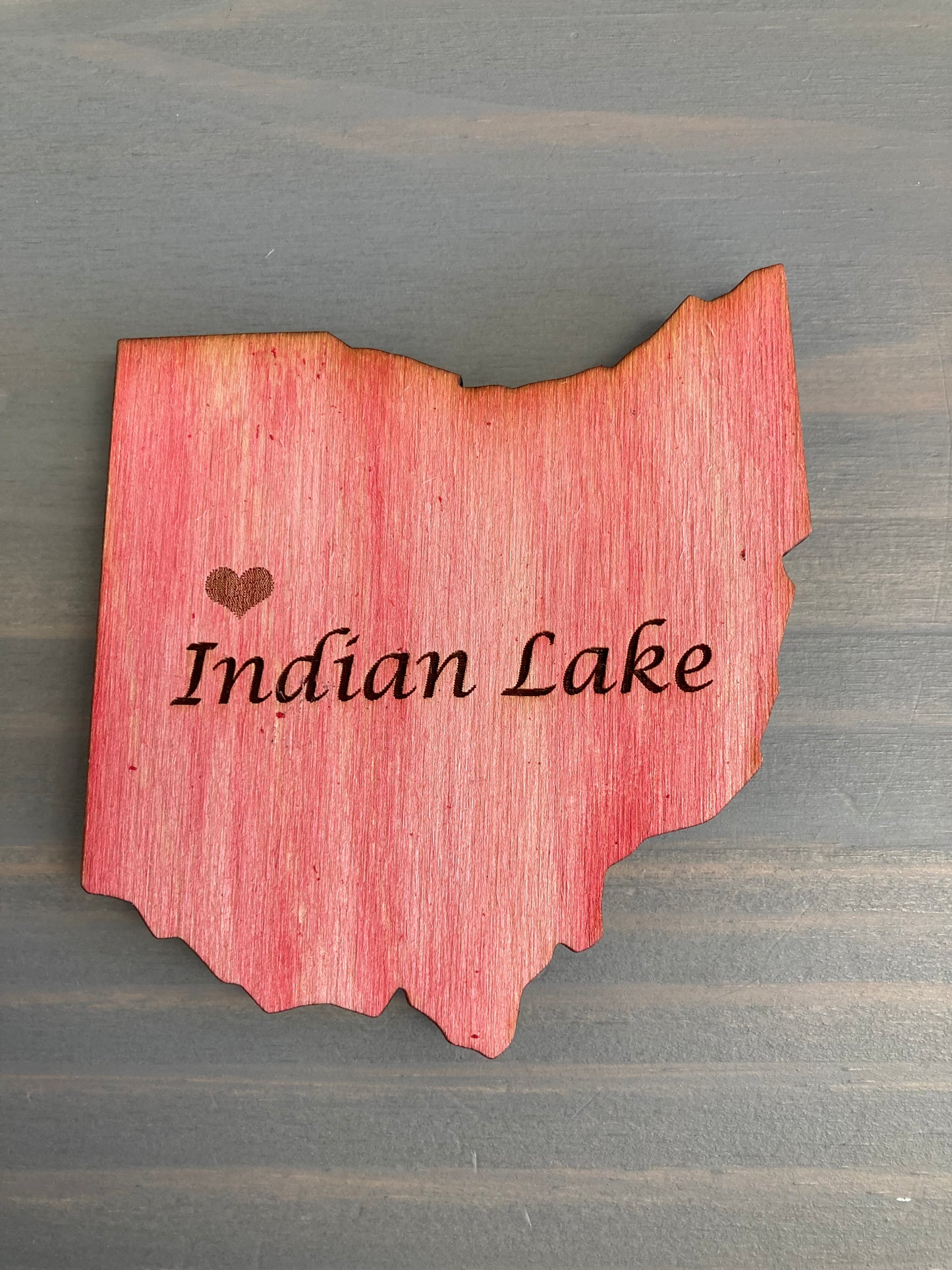 Indian Lake Ohio Large Wooden Magnet