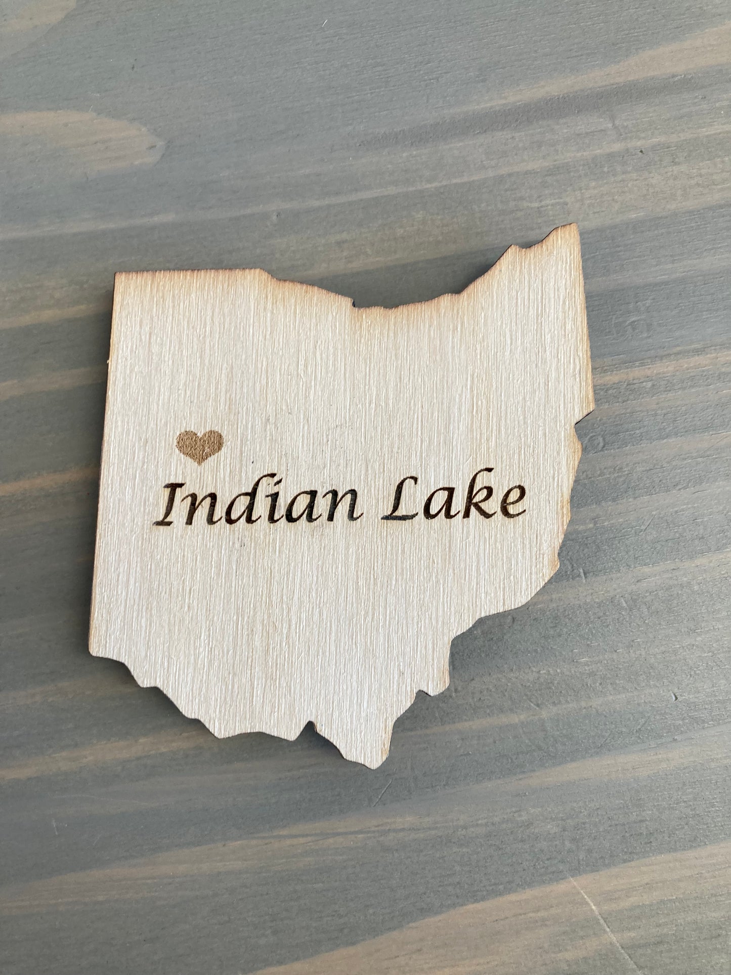 Indian Lake Ohio Large Wooden Magnet