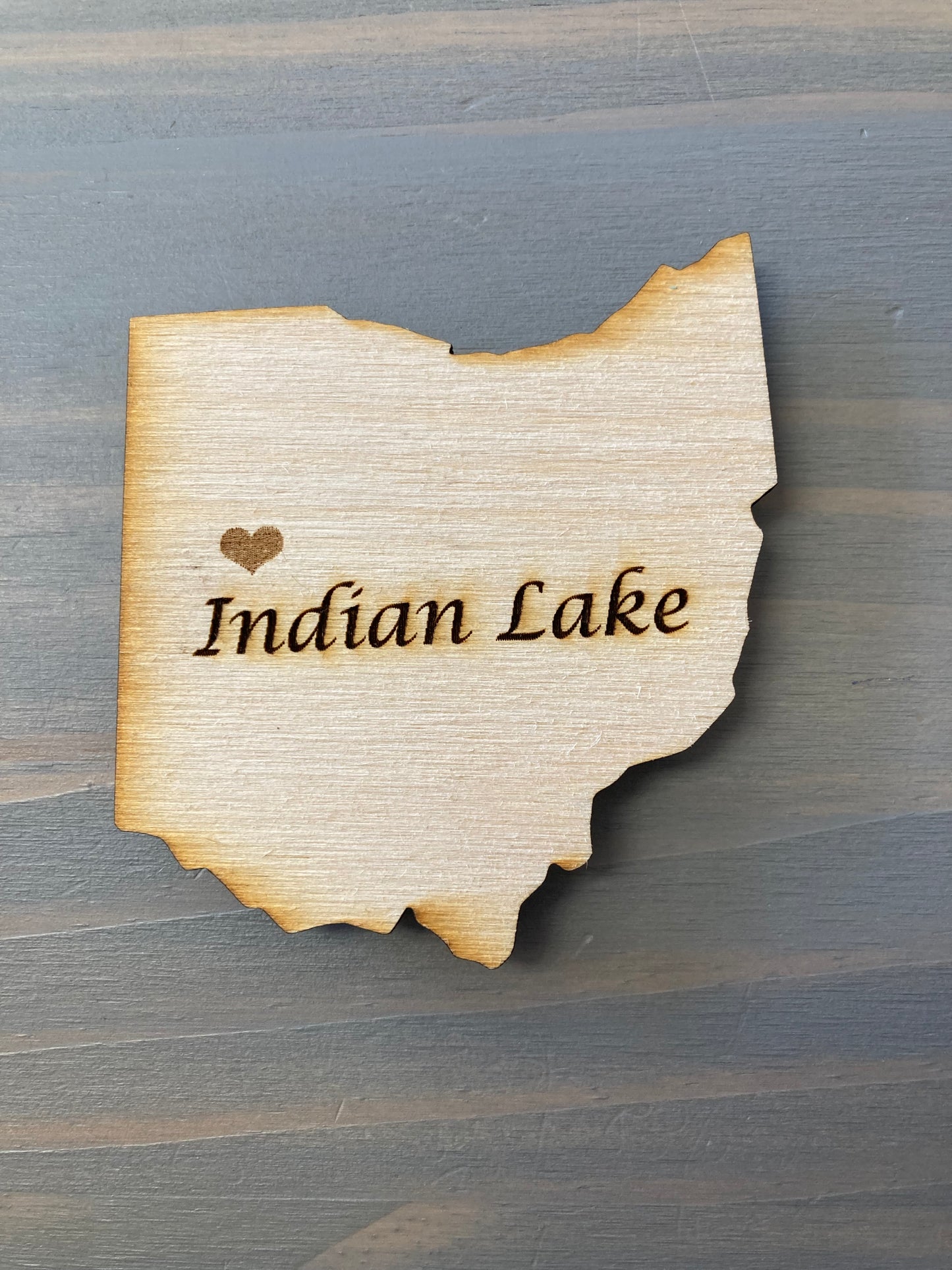 Indian Lake Ohio Large Wooden Magnet