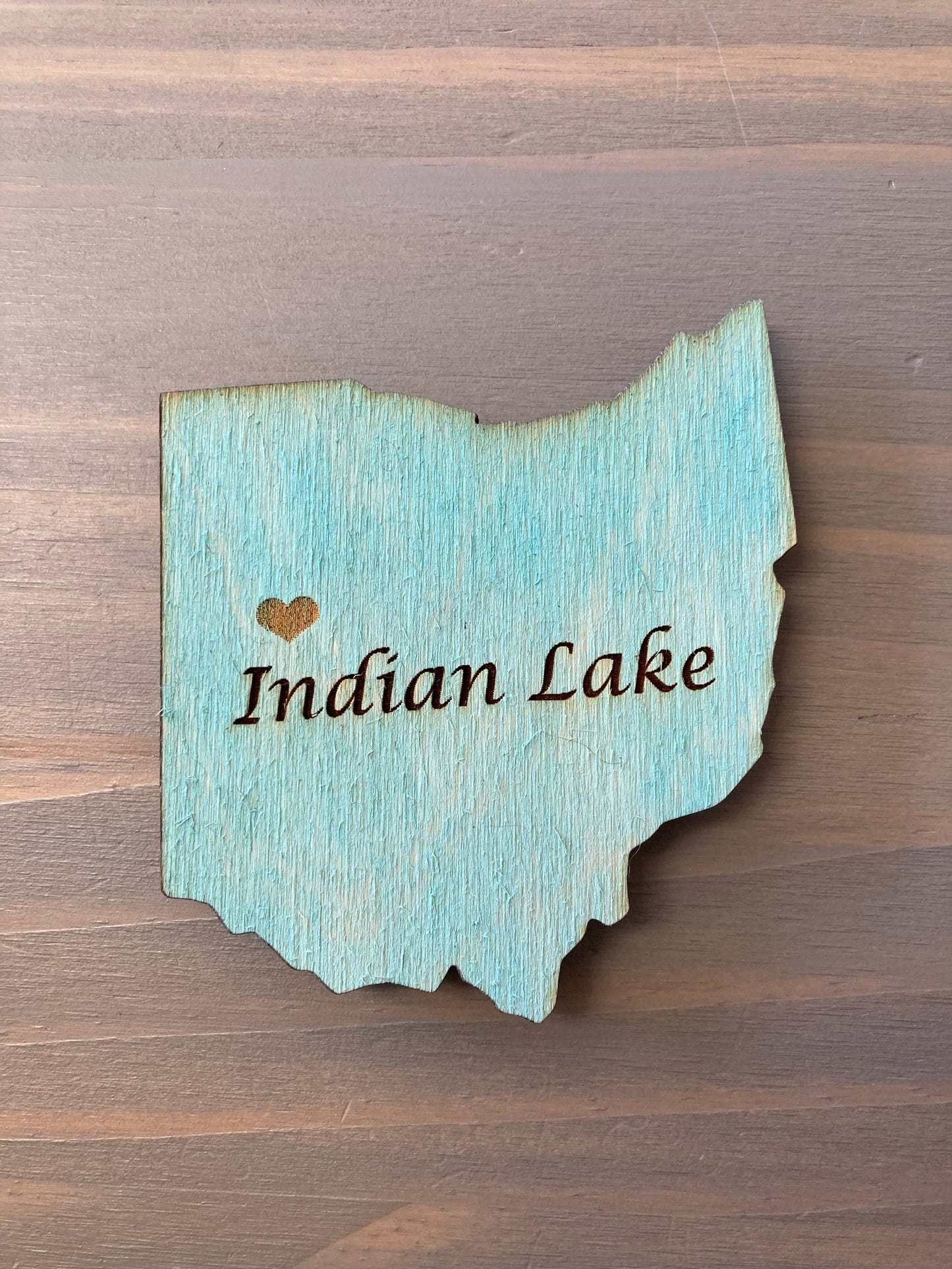 Indian Lake Ohio Large Wooden Magnet