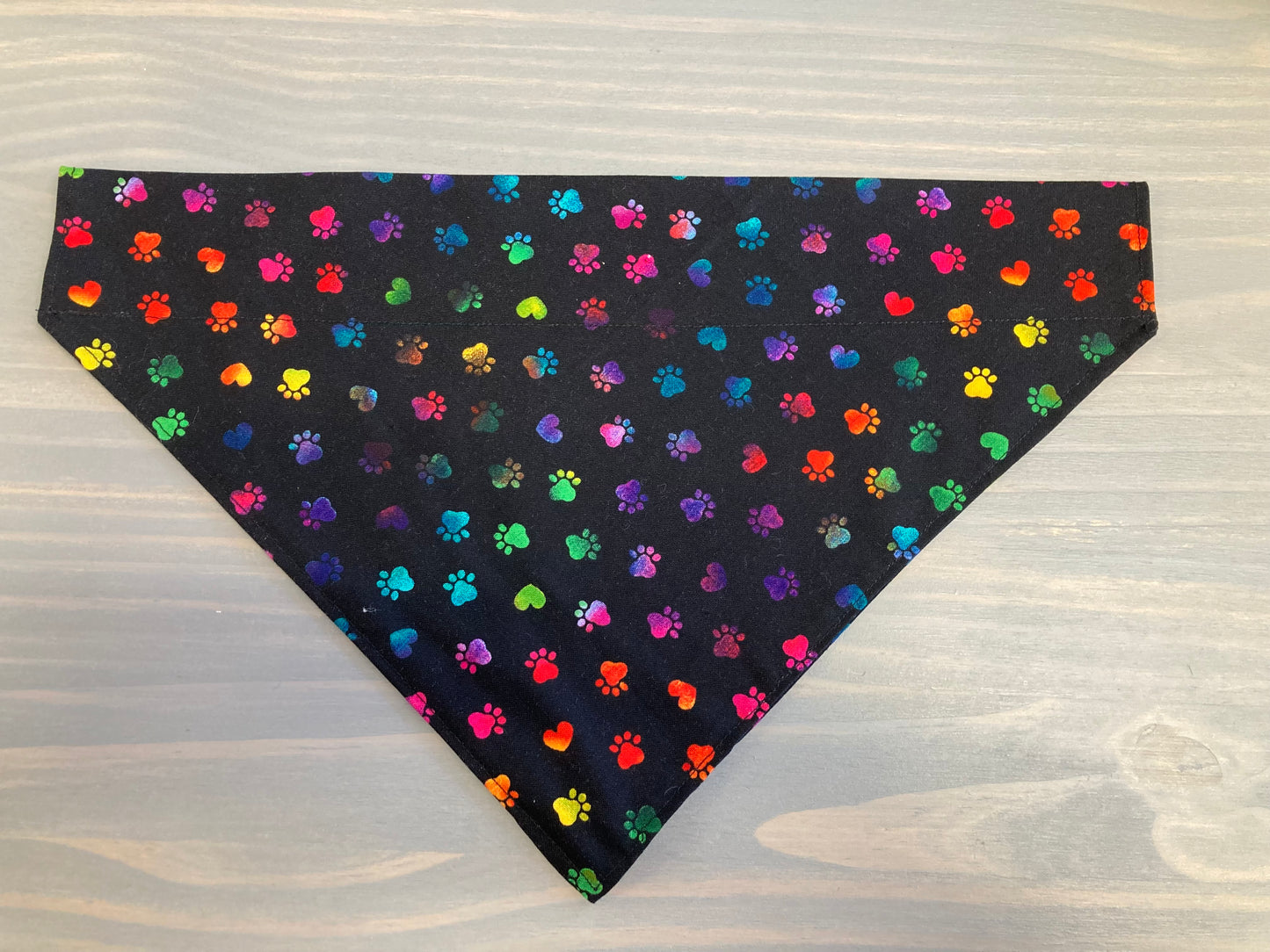 Dog Scarf - Thru the Collar Pet Neck Scarf - Rainbow Paw Prints