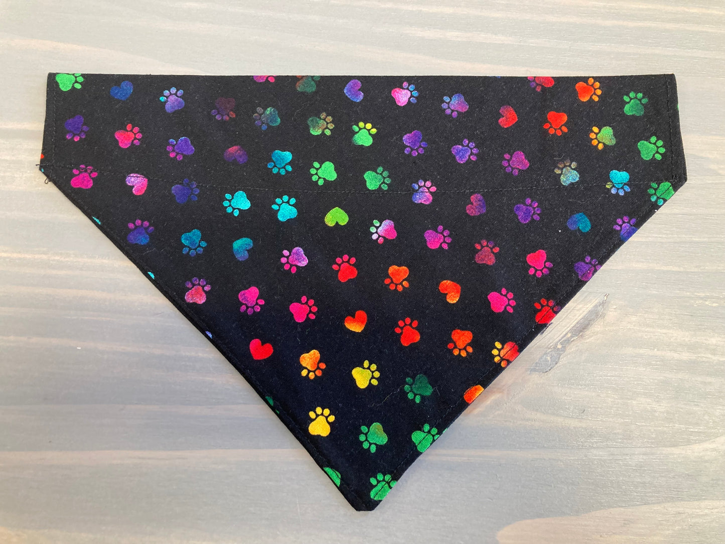 Dog Scarf - Thru the Collar Pet Neck Scarf - Rainbow Paw Prints