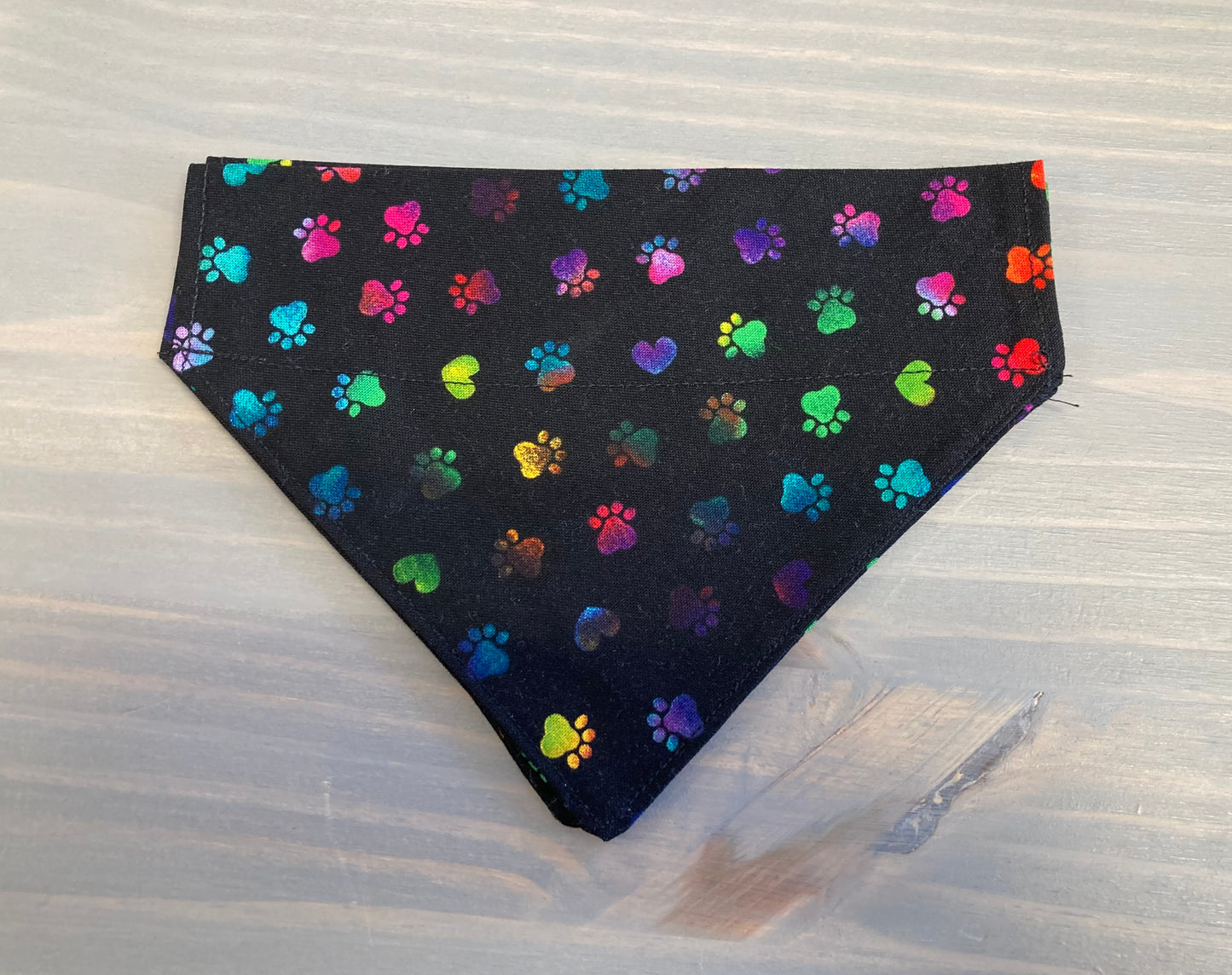 Dog Scarf - Thru the Collar Pet Neck Scarf - Rainbow Paw Prints