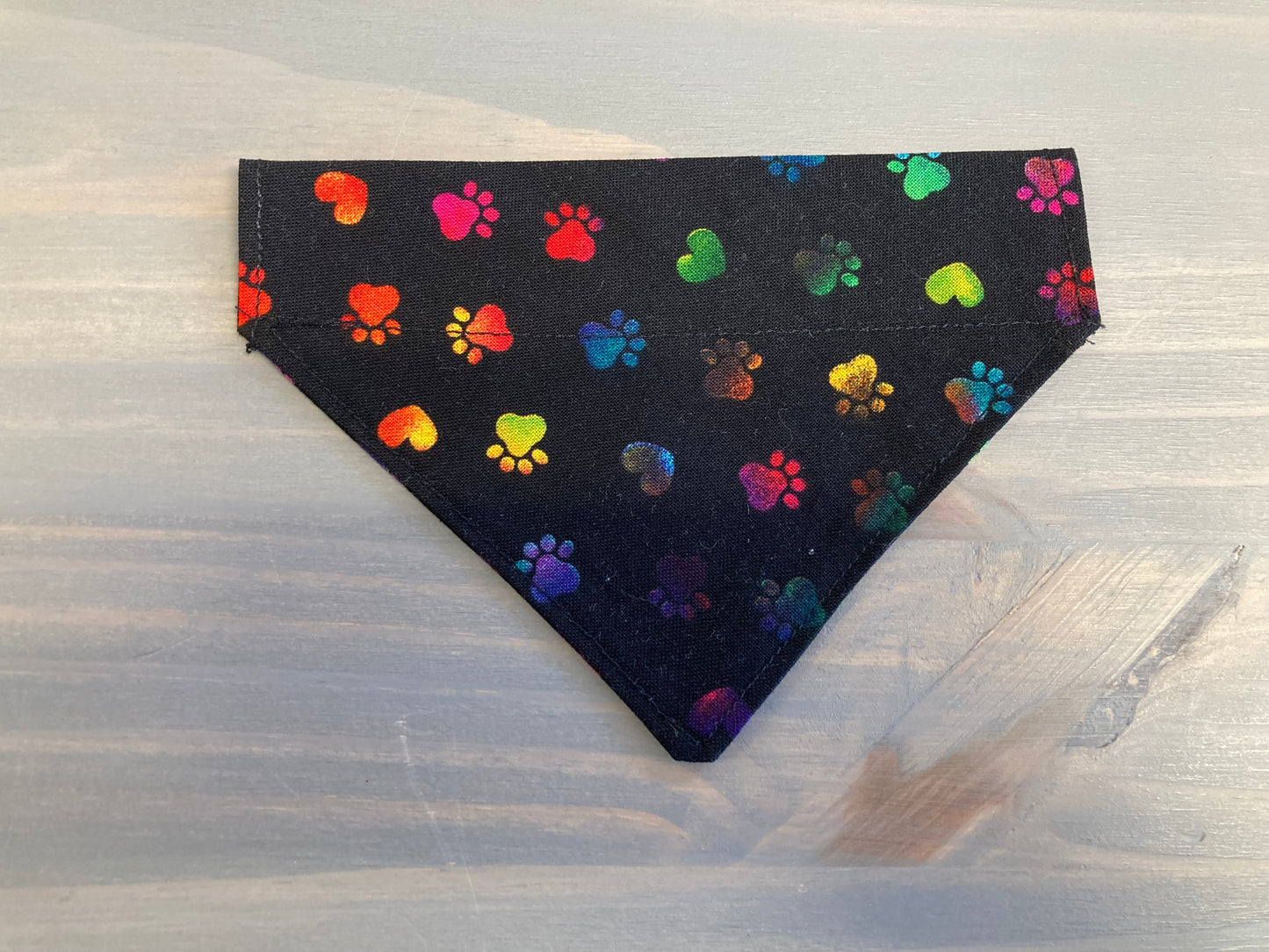 Dog Scarf - Thru the Collar Pet Neck Scarf - Rainbow Paw Prints