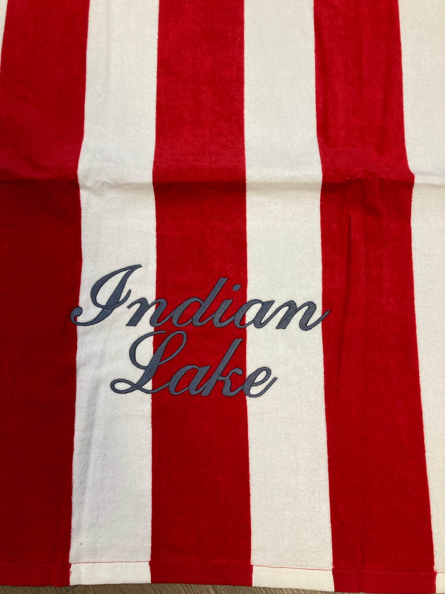 Indian Lake Embroidered Beach Towel