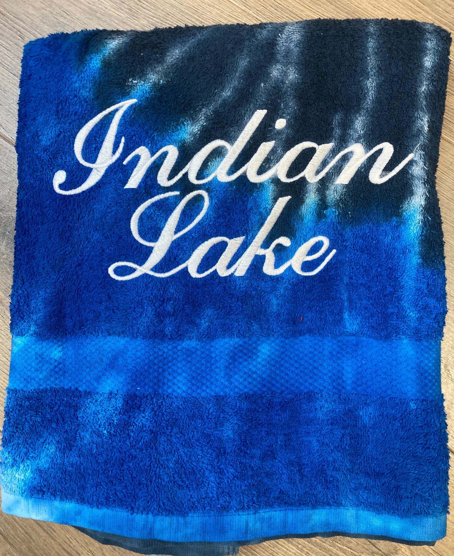 Indian Lake Embroidered Beach Towel