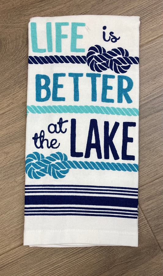 Life Is Better At The Lake Tea Towel