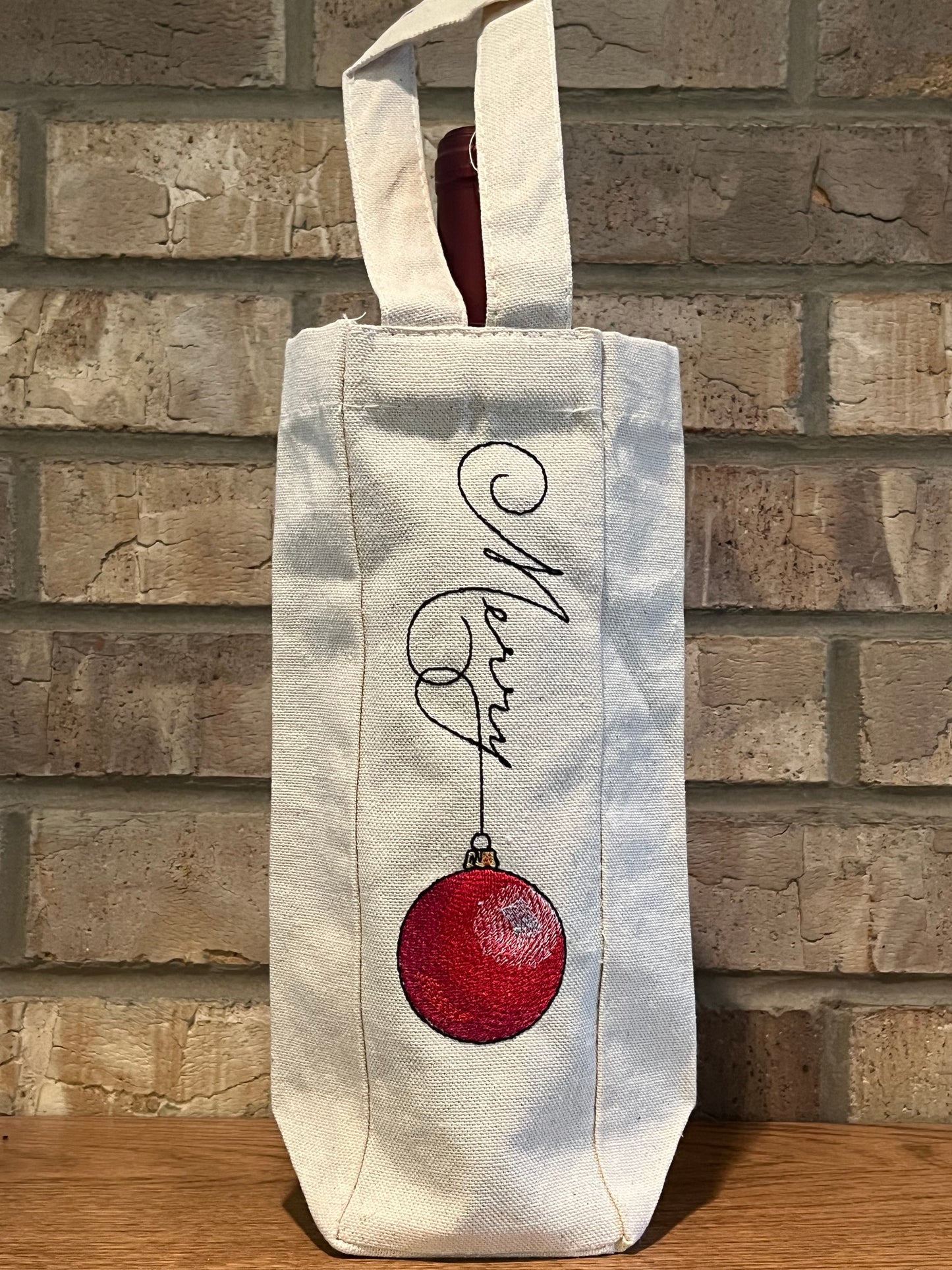 Single Bottle Wine Tote - Merry Christmas